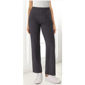 Ease Trousers Women's High Waisted Straight Leg Stretchy GrayPants Size Large
